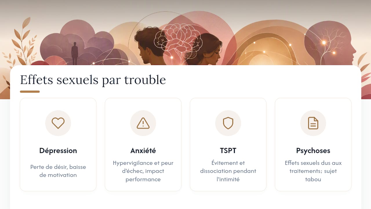 Effets sexuels de quatre troubles psychiatriques